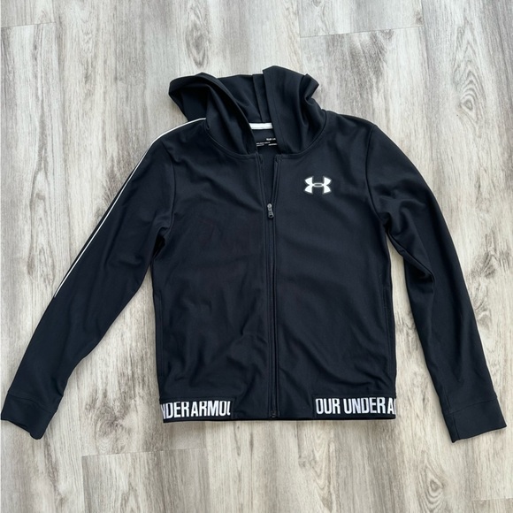 Under Armour Black Full-Zip Jacket Kids Large - Picture 1 of 7